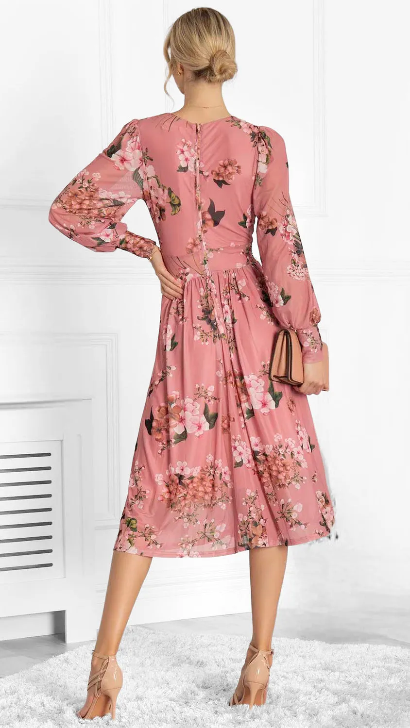 4-A1588 Eileen Floral Midi Dress