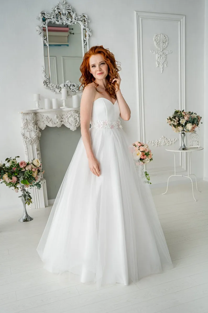 A-line Elegant Wedding Dresses, Two Pieces Appliques Wedding Dresses, 2020 Wedding Dresses