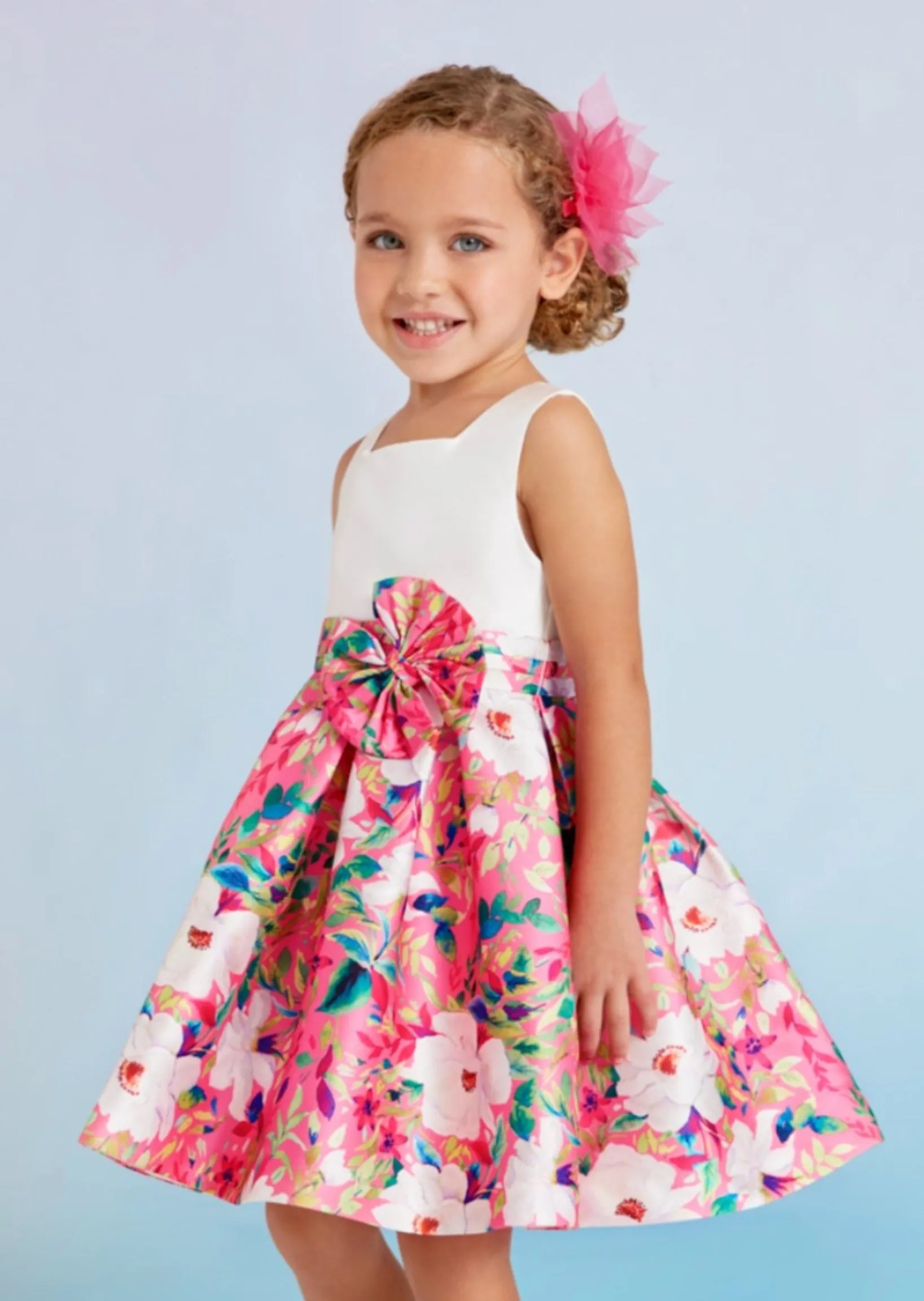 Abel & Lula Strawberry Flowers Mikado Dress