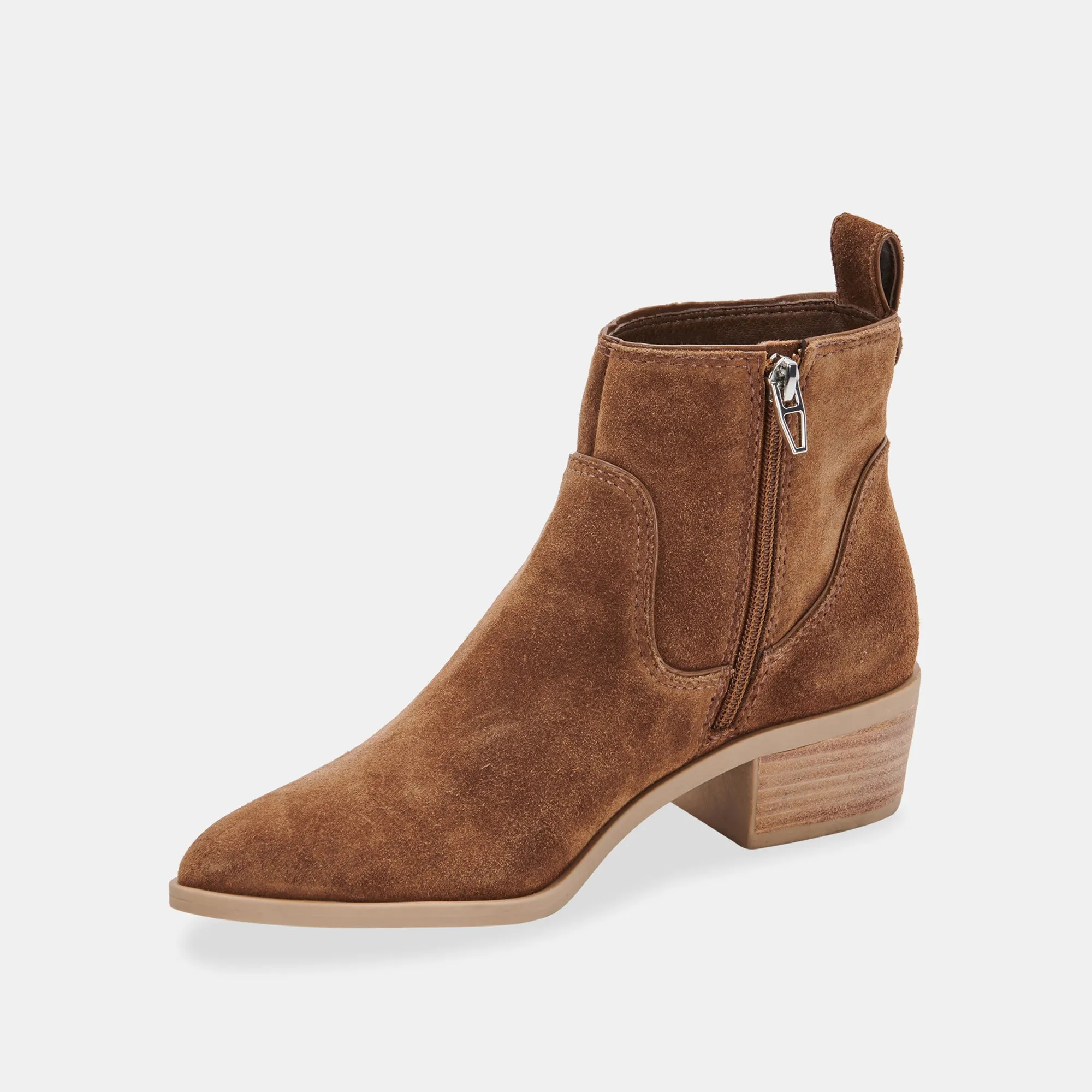 ABLE BOOTIES DK BROWN SUEDE - re:vita