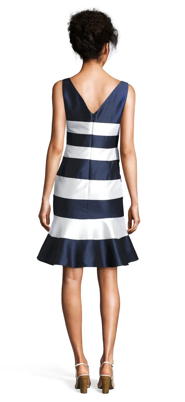 Adrianna Papell - AP1E201573 Stripe Patterned Short Dress