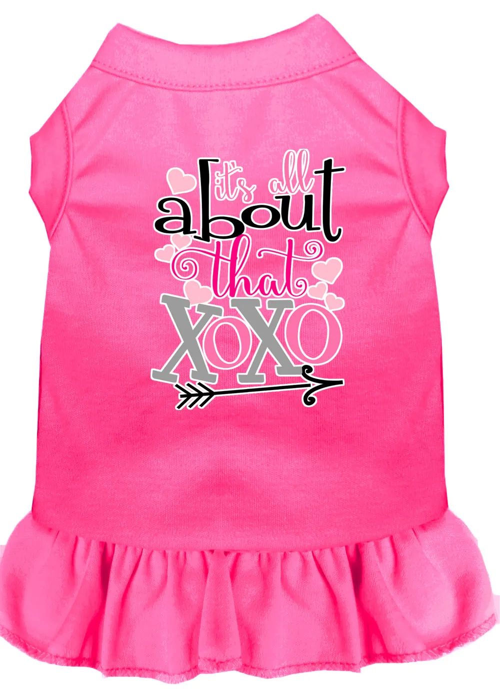 All About The Xoxo Screen Print Dog Dress Bright Pink Xs