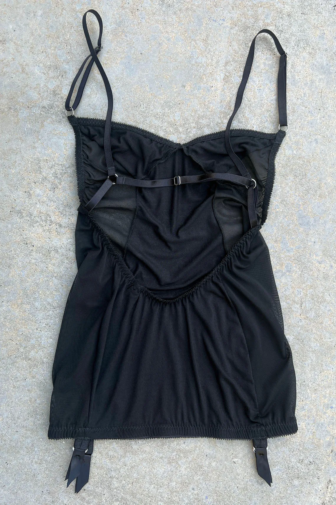 BACK IN STOCK! Midheaven Garter Slip Dress in Black