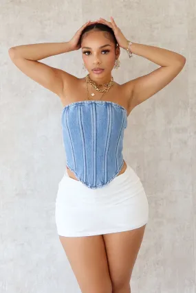 Barbara Boned Denim Corset Top