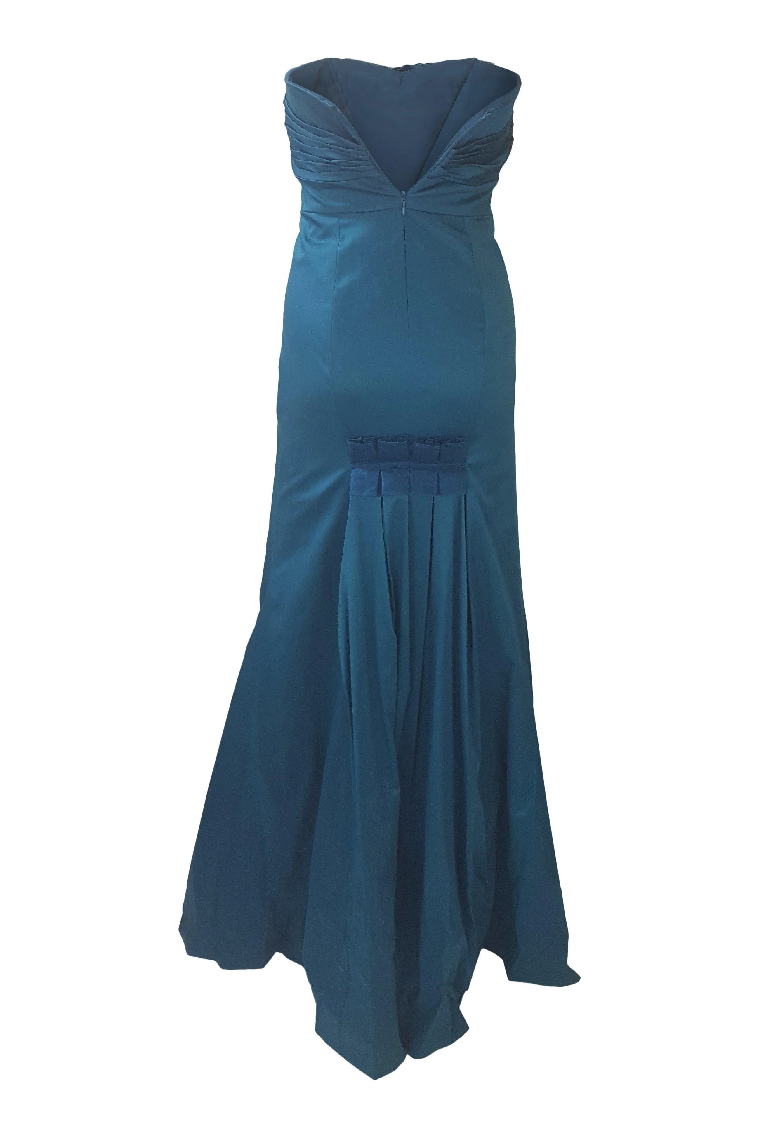 BCBGeneration Teal Green Strapless Fishtail Prom Gown (US 0 | UK 4)