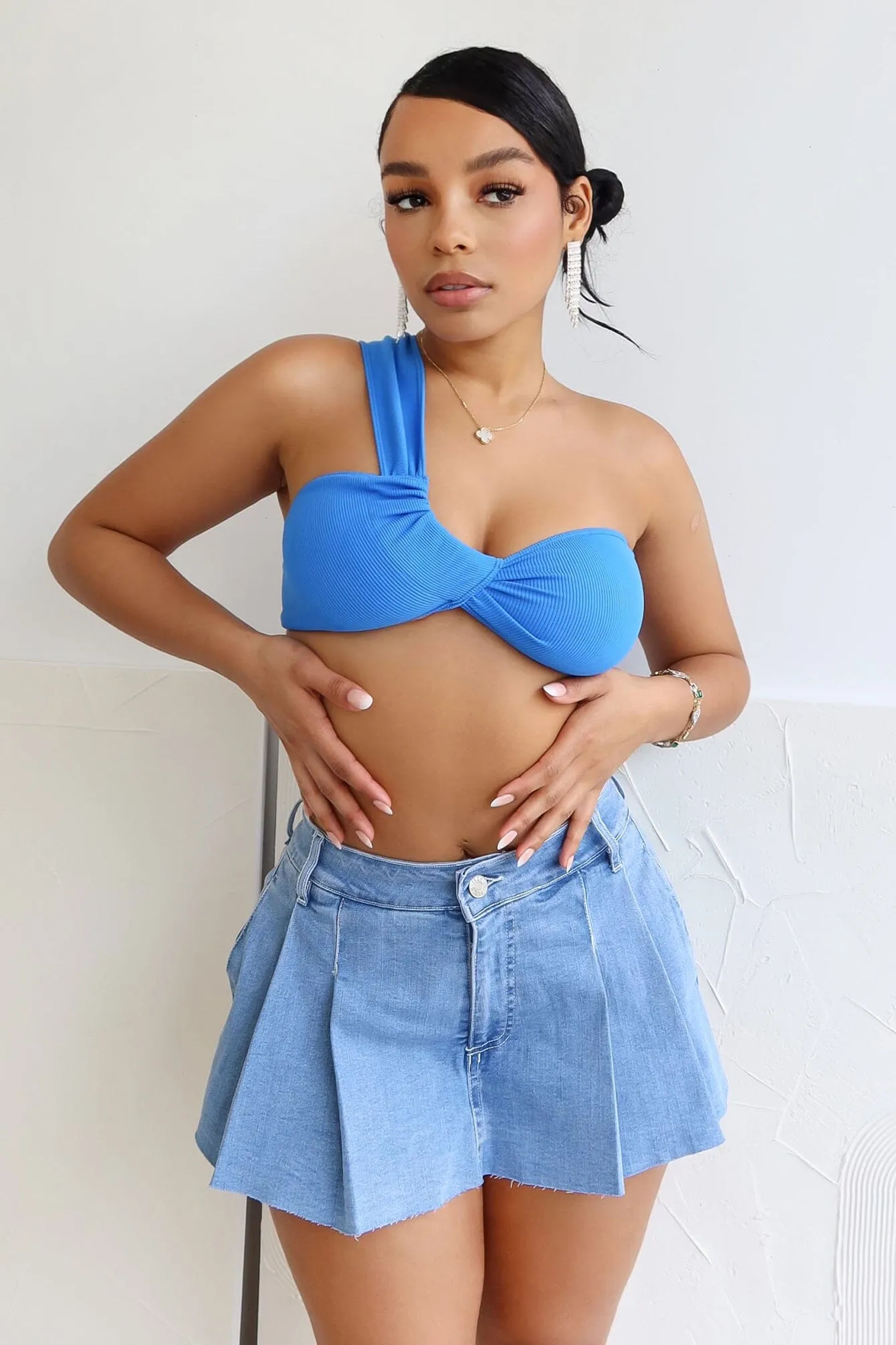 Beach Babe One Shoulder Crop Top