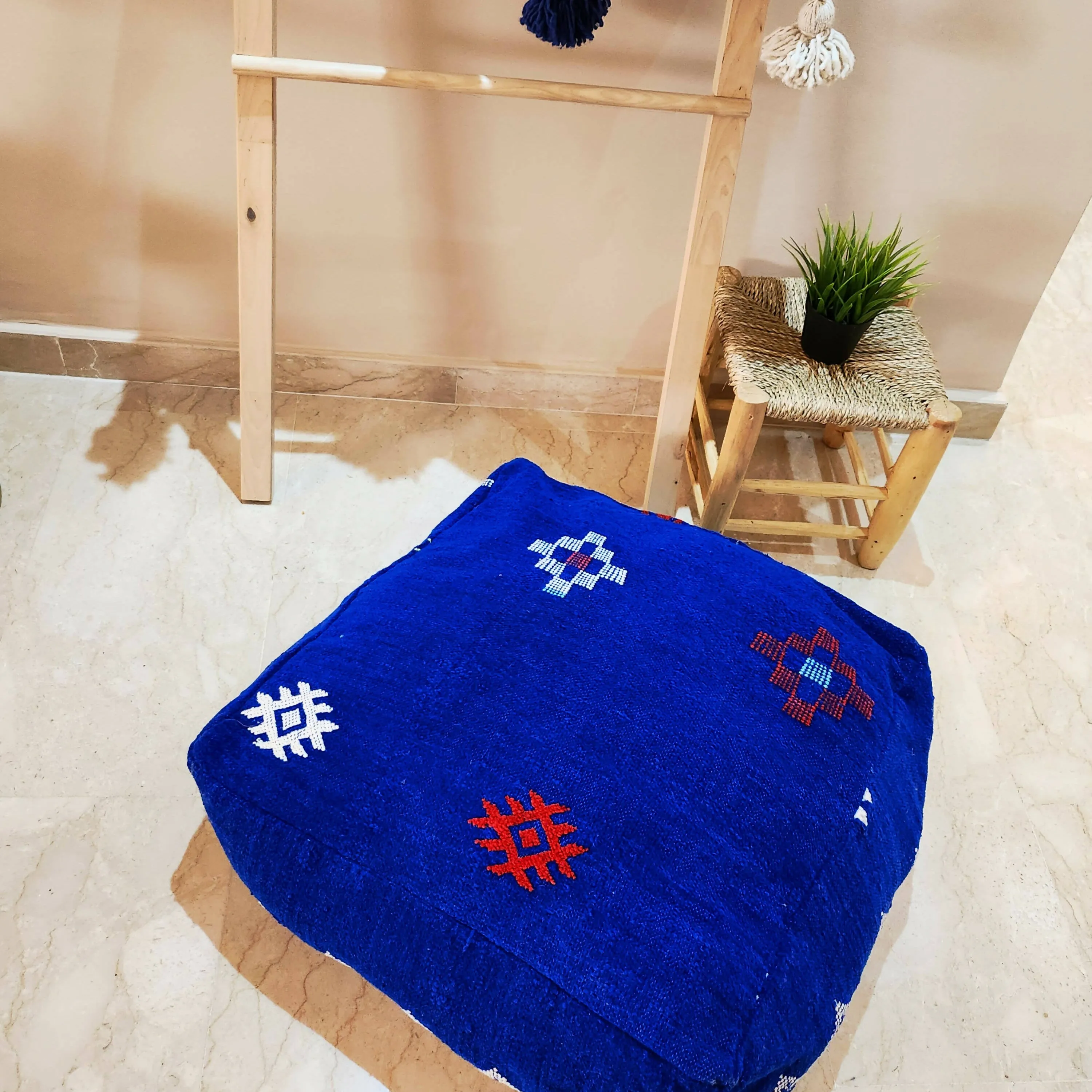 Blue Amazigh pouf