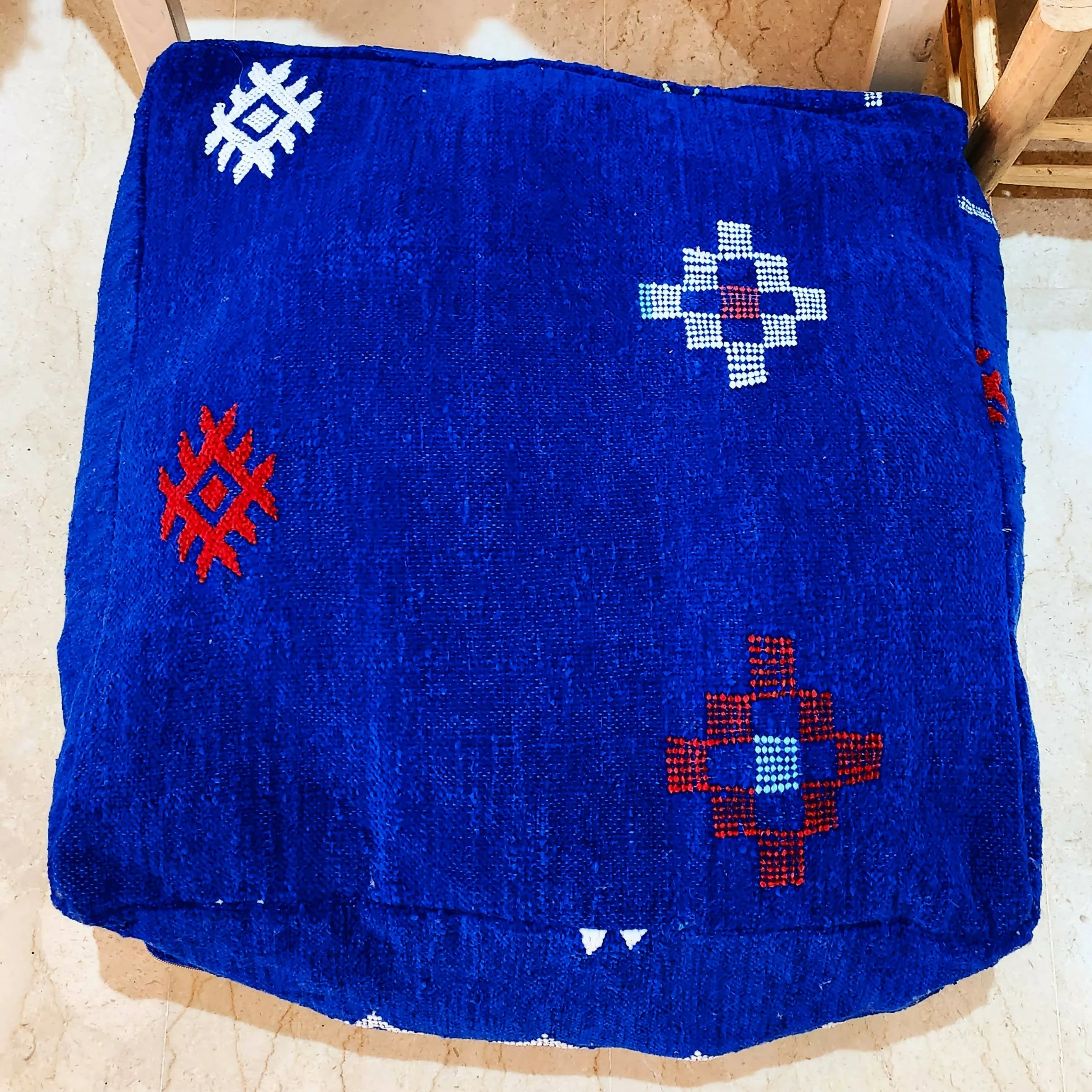 Blue Amazigh pouf