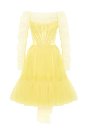 Bright Yellow tulle dress