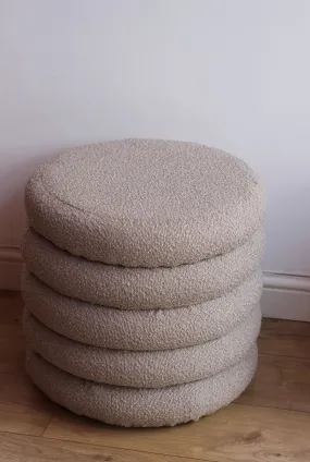 Brooklyn Bouclé Pouf with Storage