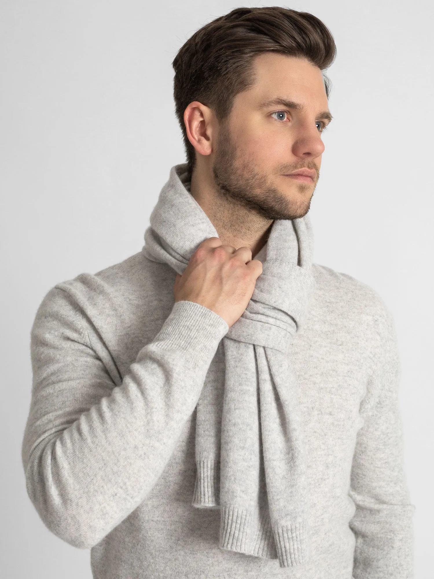 Cashmere scarf "Urban" - light grey