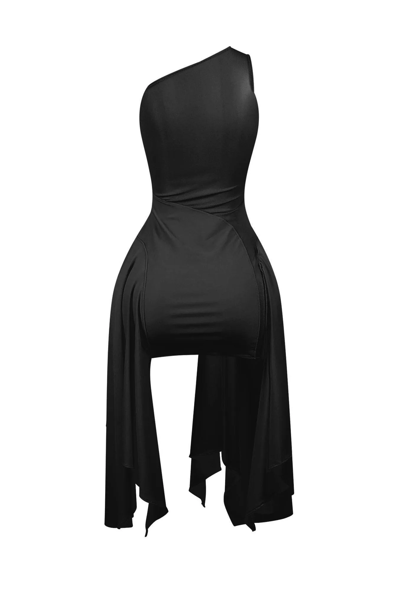 Chicism Mesh Contrast Asymmetrical Dress