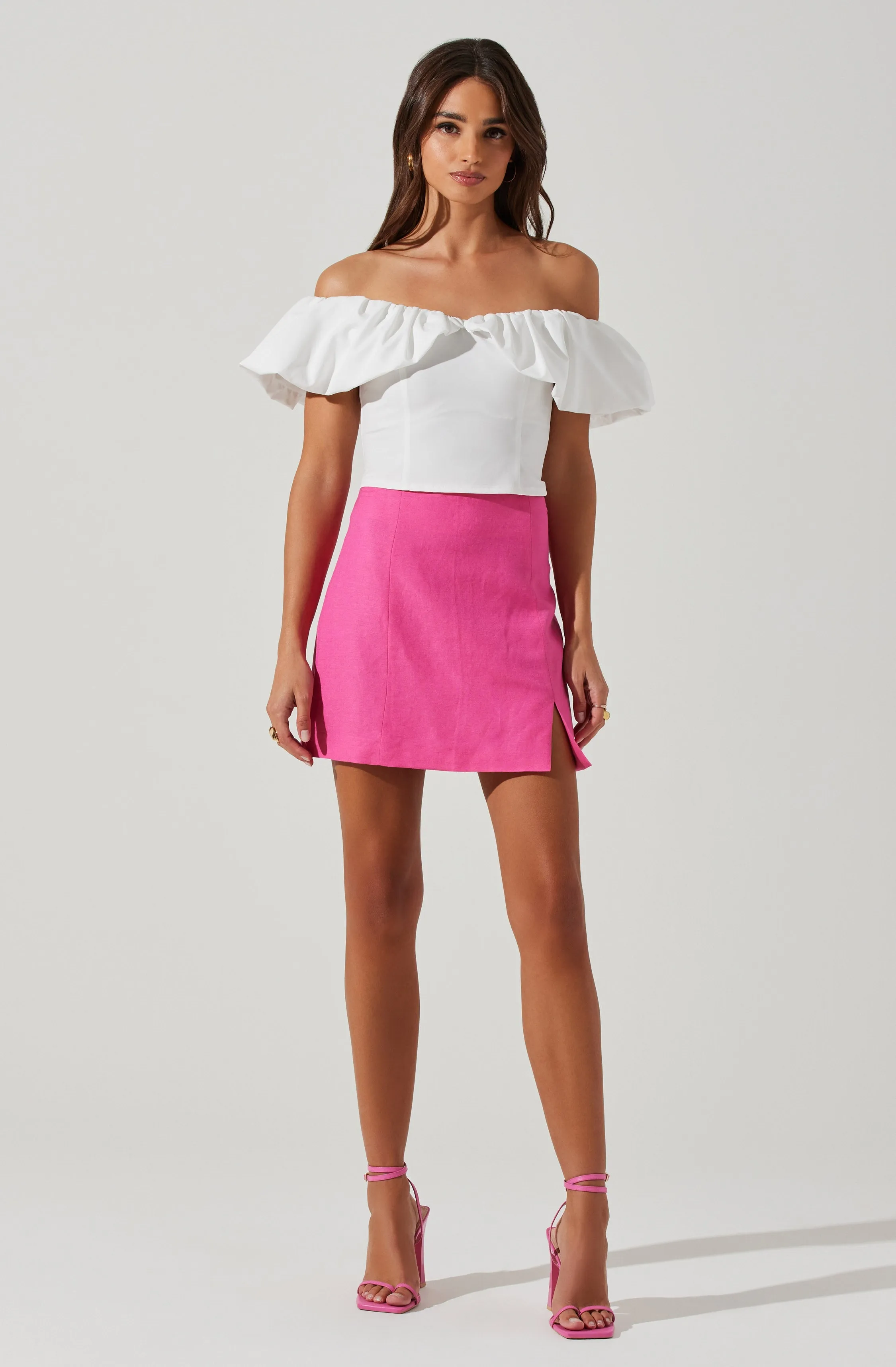 Claribelle Ruffle Hem Off Shoulder Top