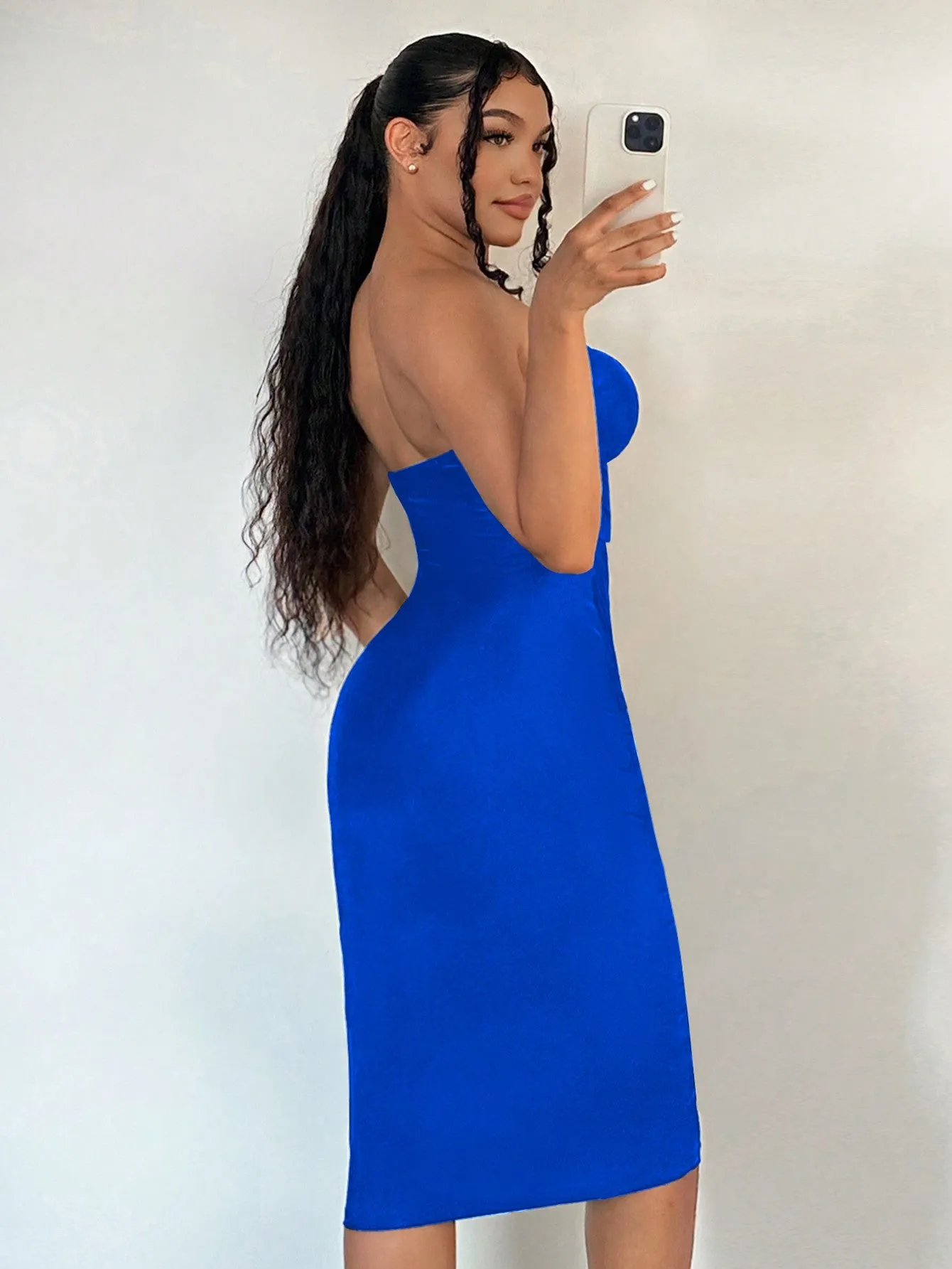 Cut Out Strapless Bodycon Dress