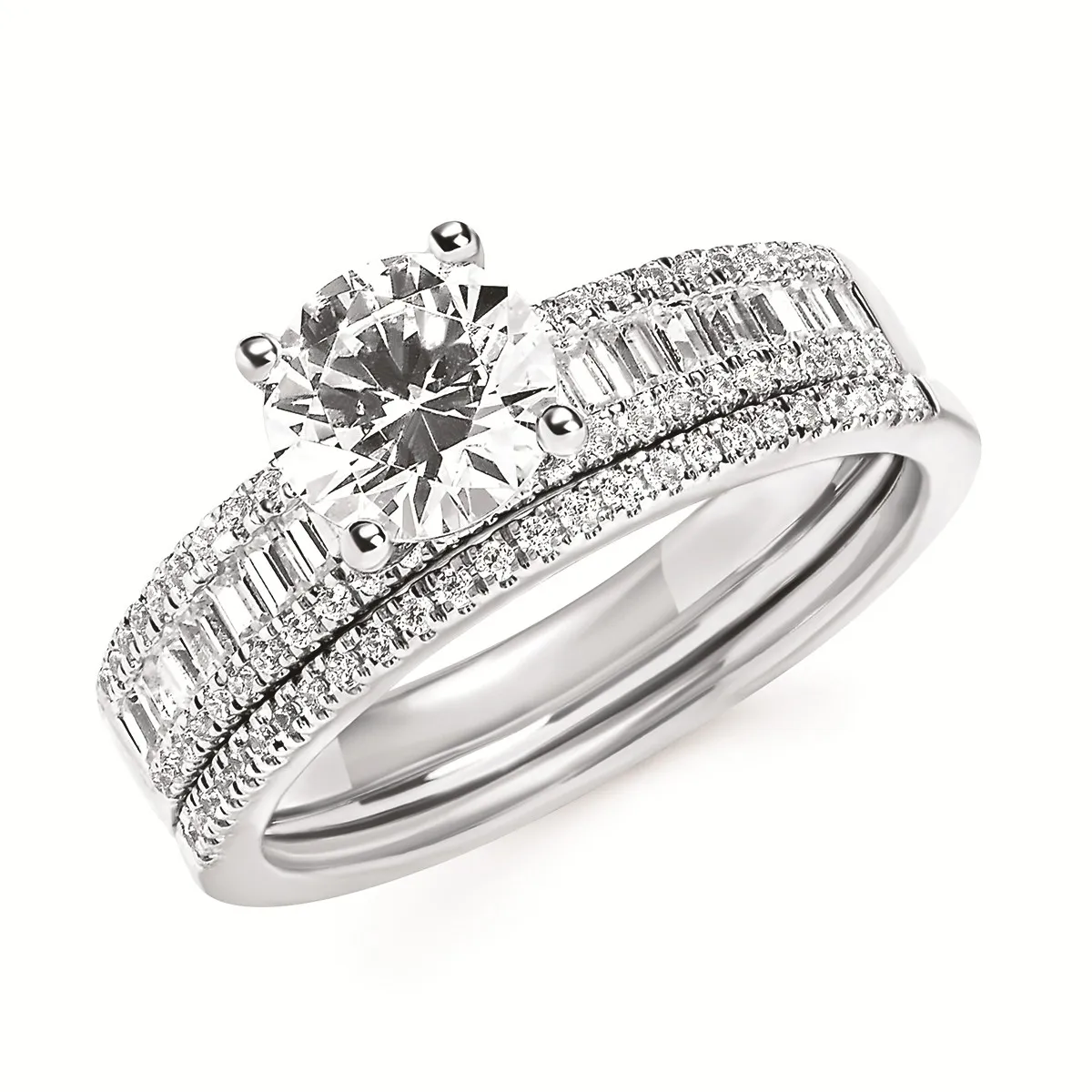 Stunning Handcrafted Solitaire Diamond Engagement Ring in 14k White Gold