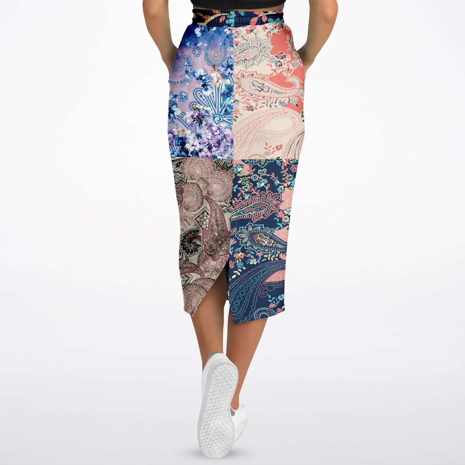 Dolores Park Paisley Eco-Poly Long Pocket Skirt