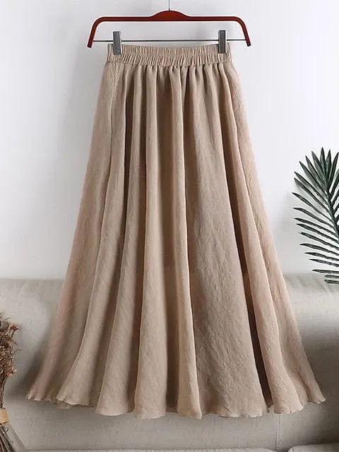 Effortless Elegance: Versatile Pleated Long Skirt