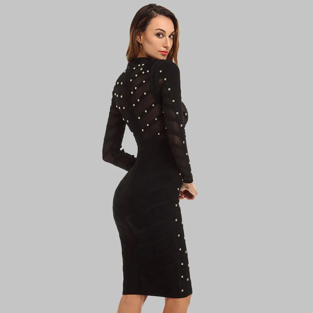 Elegant Black Long Sleeves Party Dresses