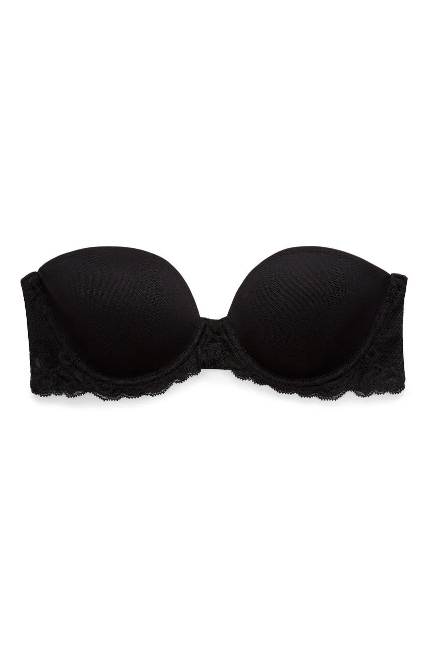 Feathers Strapless Bra | Black