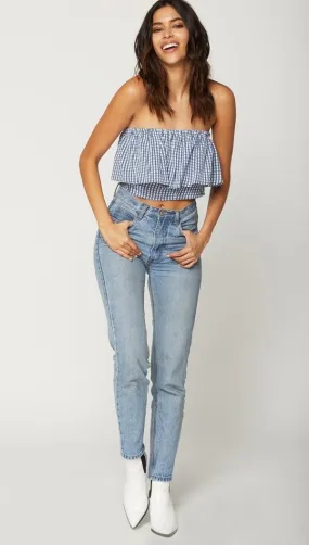 Flynn Skye Fiona Crop Top Gingham Blues