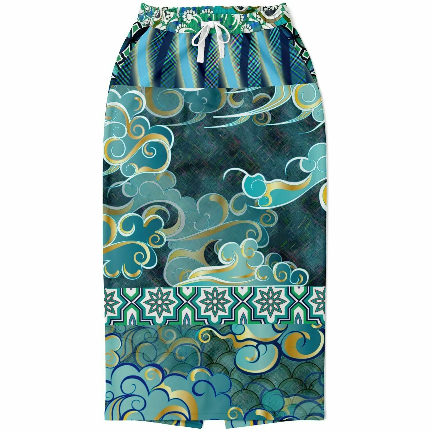 Green Meknes Eco-Poly Long Pocket Skirt