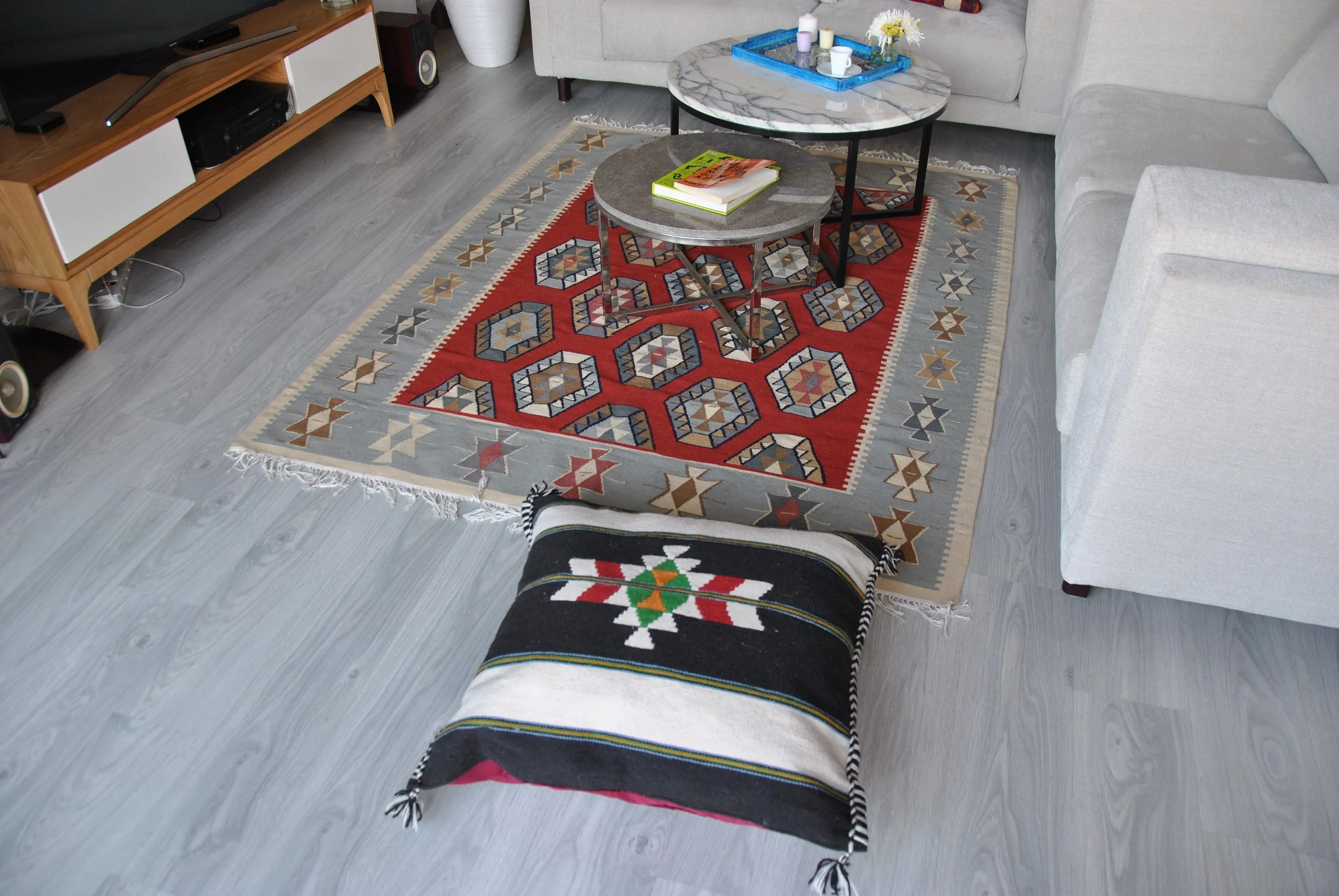 Handmade Large Pillow case, Bedouin Floor pillow pouf,  wool