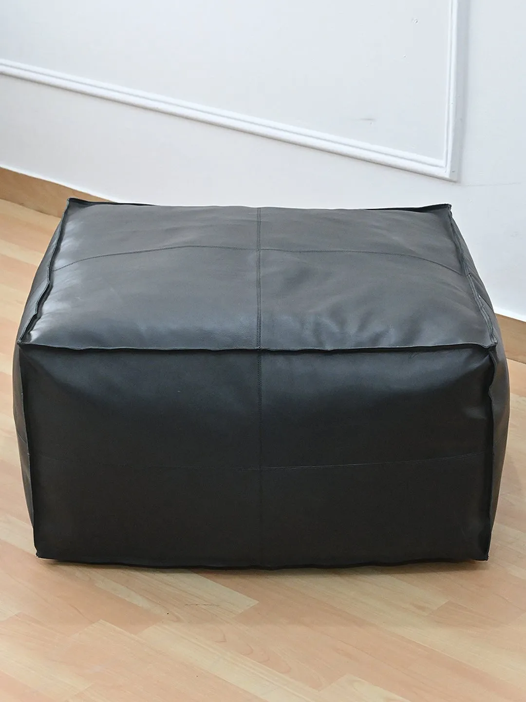 HARPER- CUBICAL  LEATHER POUF