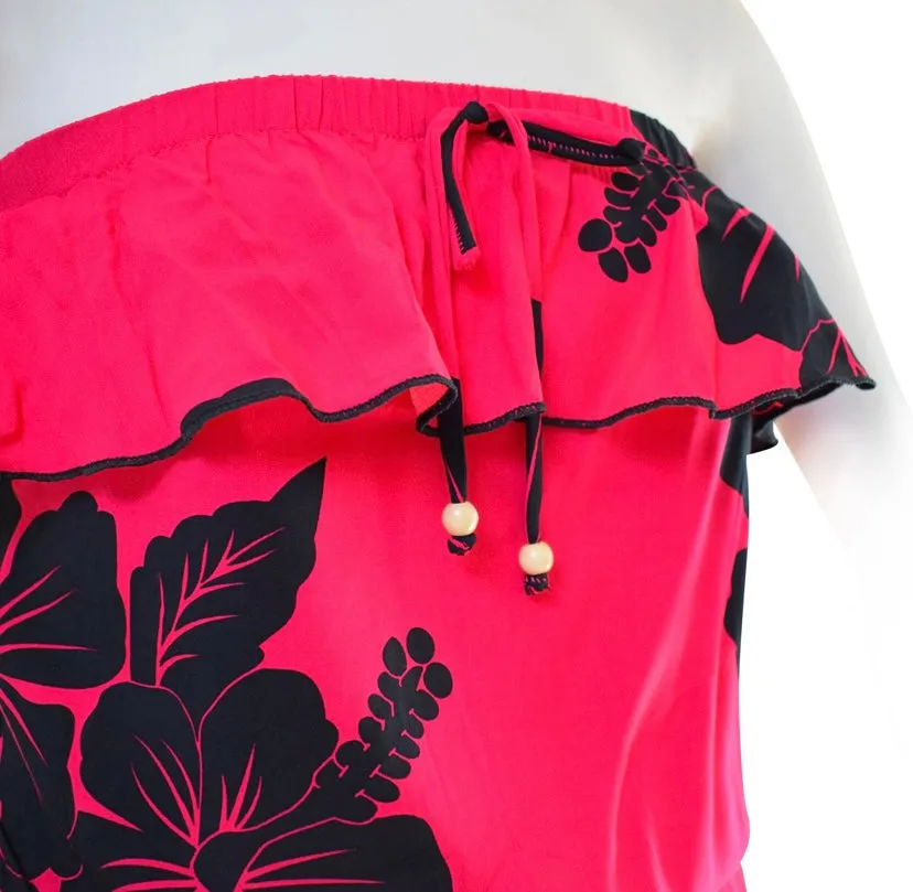 Hibiscus Strapless Shorts Romper