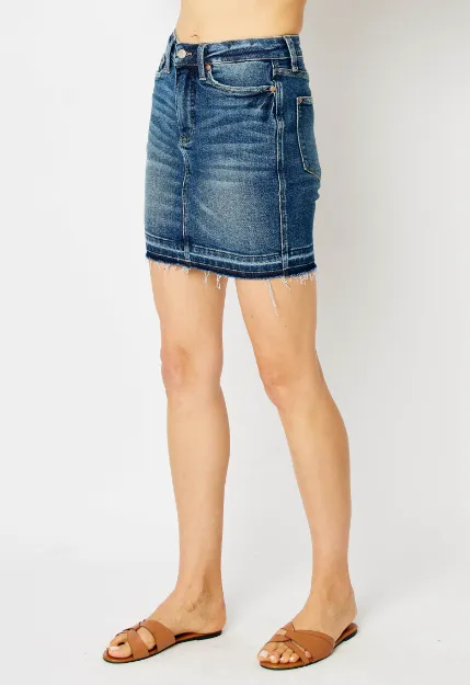 High Waist Tummy Control Denim Skirt by Judy Blue