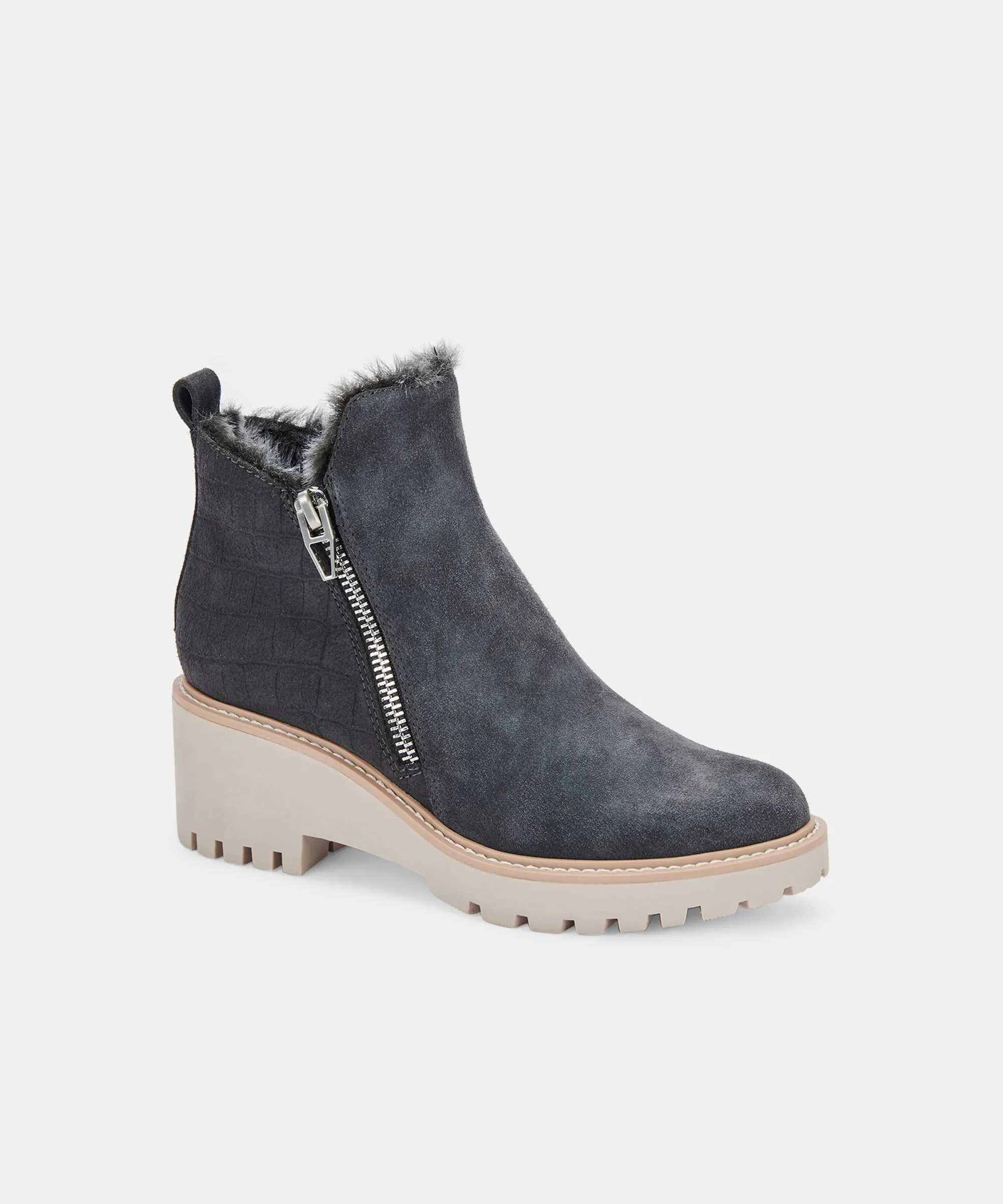 HOLLYN BOOTIES ANTHRACITE SUEDE - re:vita