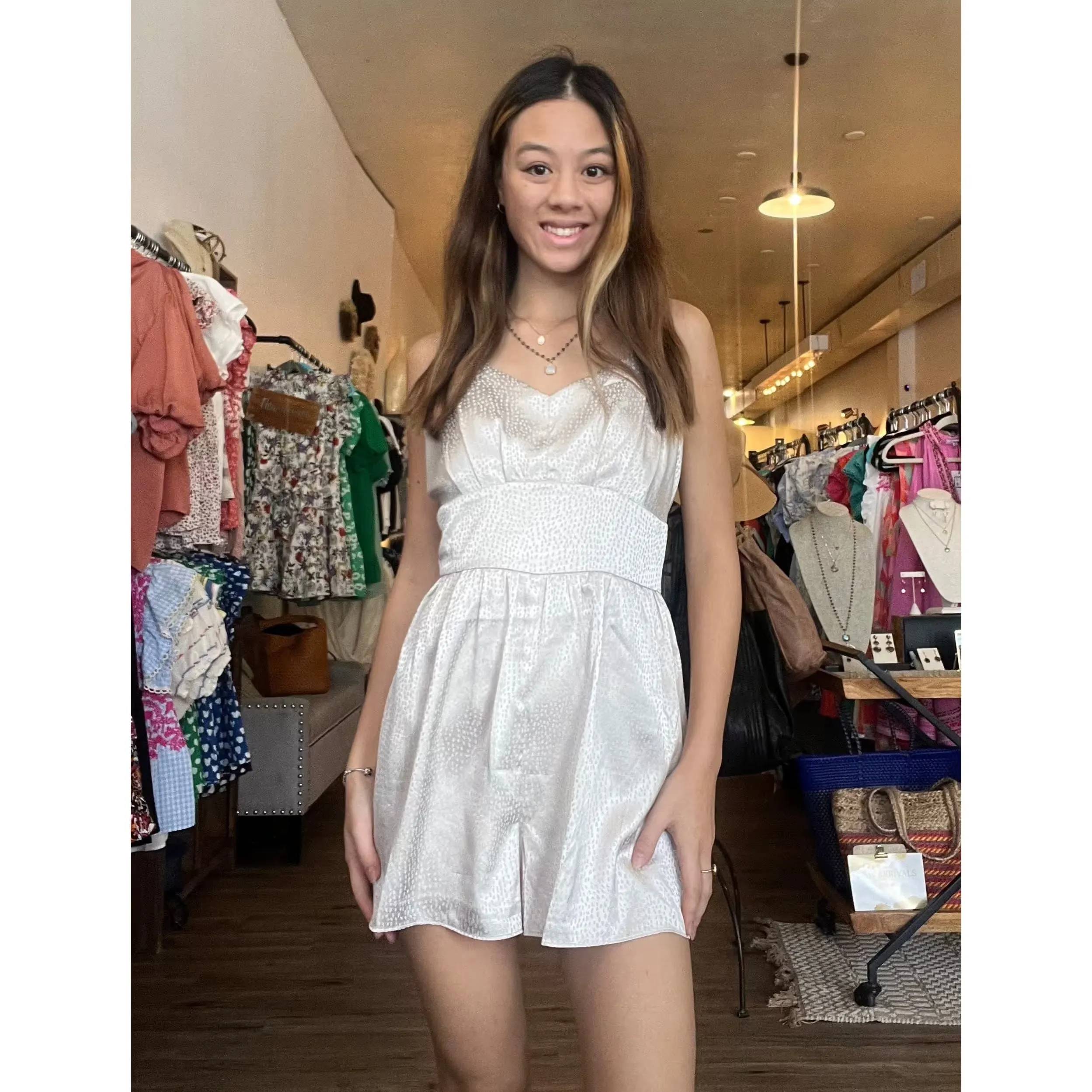 Isis Cream Spaghetti Strap  Romper-SALE