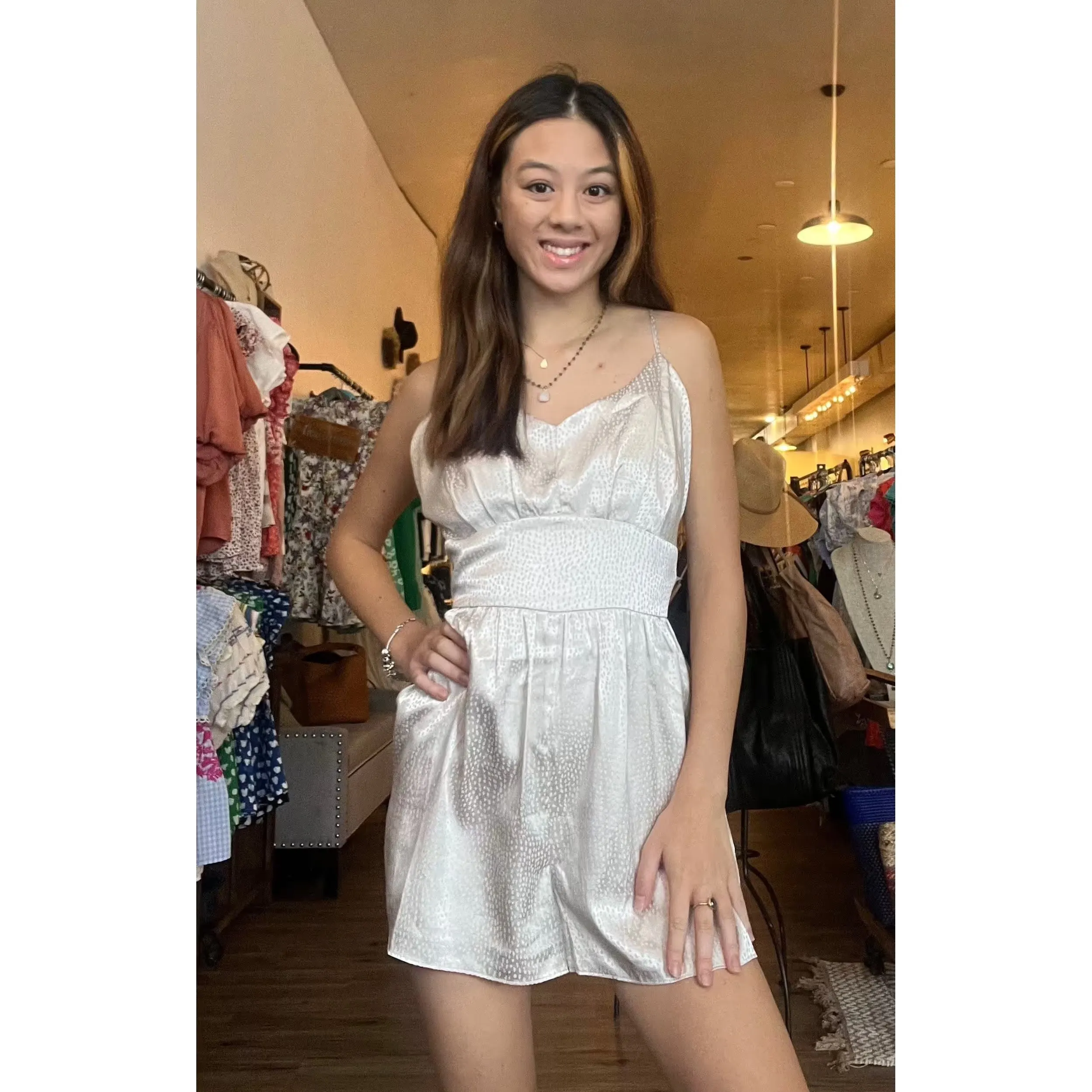 Isis Cream Spaghetti Strap  Romper-SALE