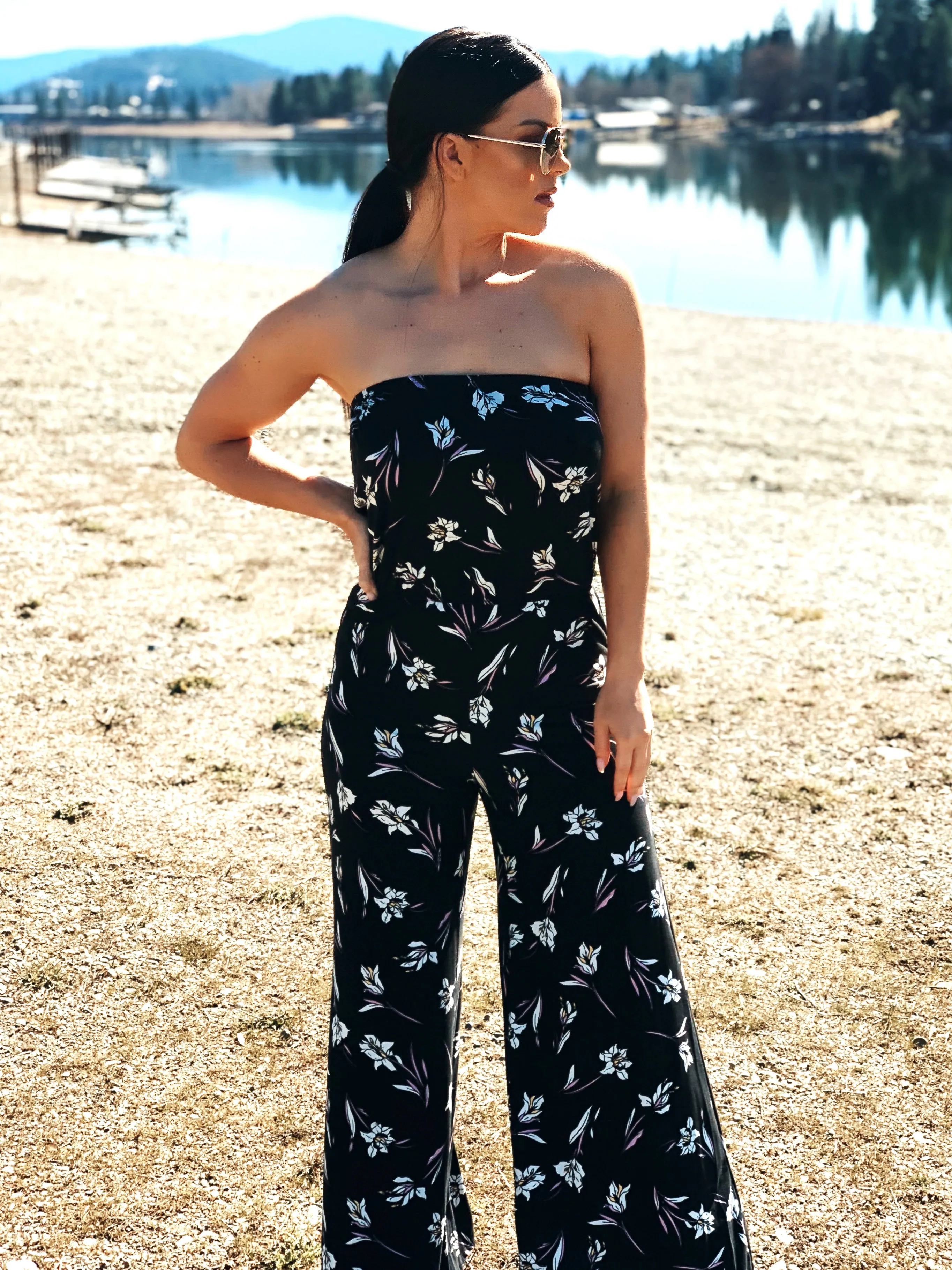 Jada Strapless Floral Jumpsuit