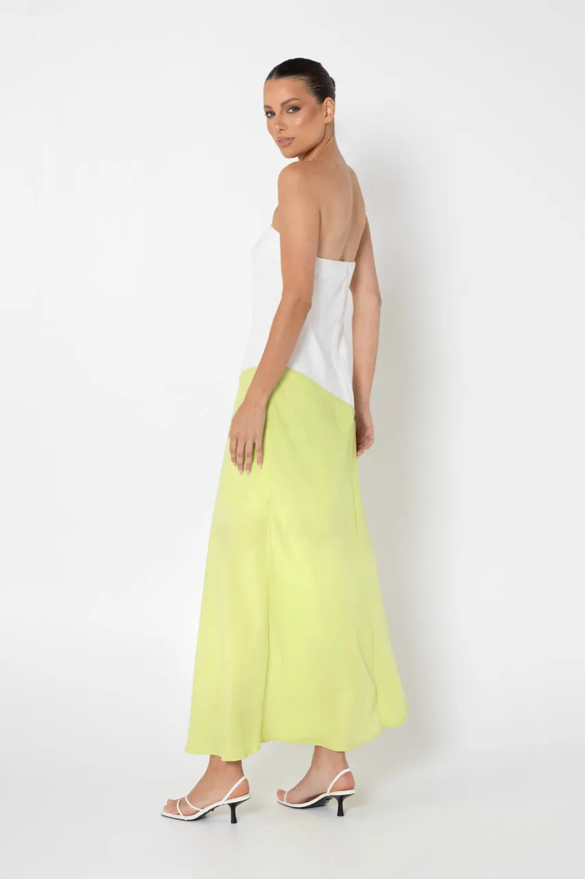 Joanna Maxi Dress | White & Green