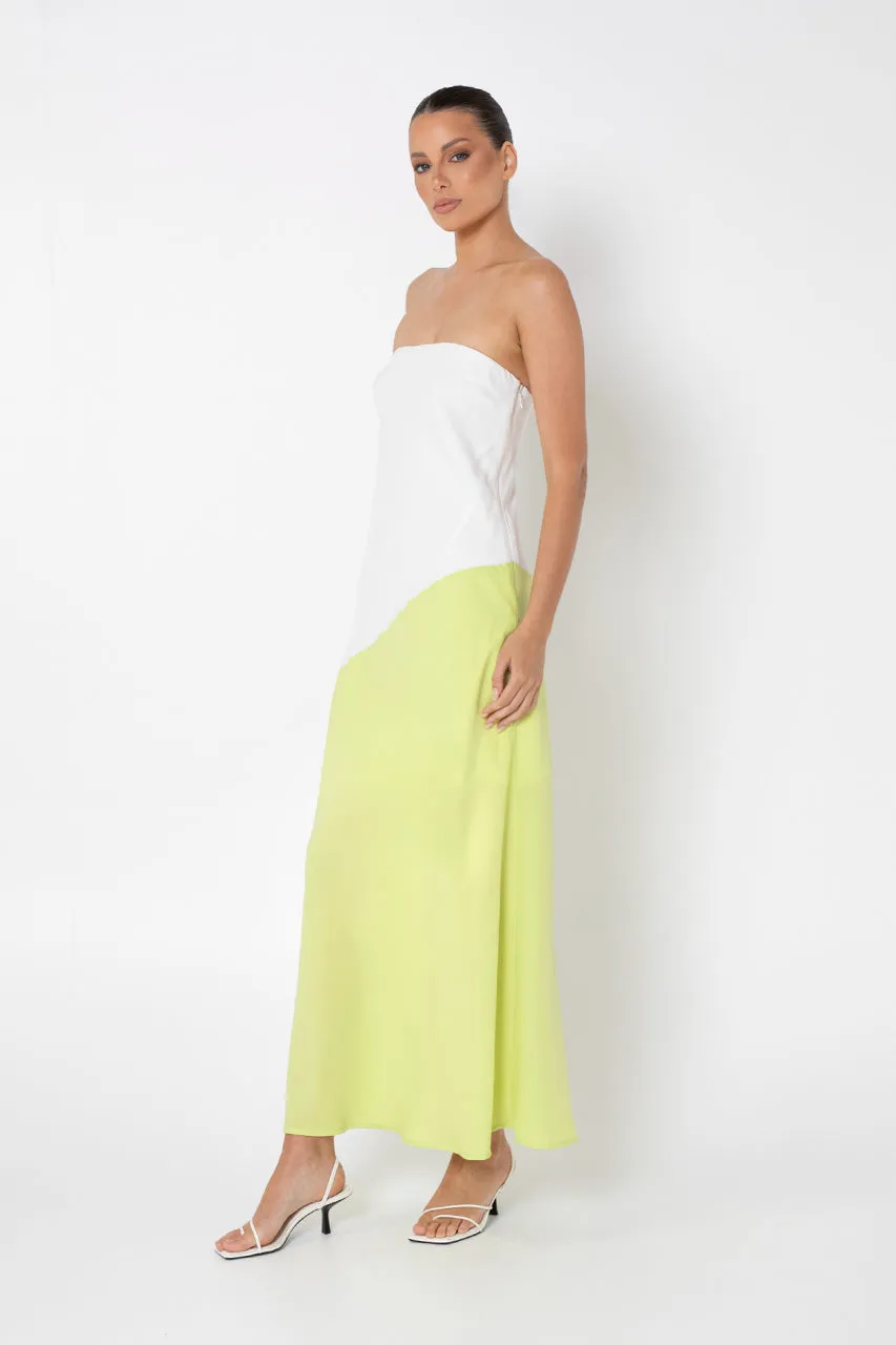 Joanna Maxi Dress | White & Green