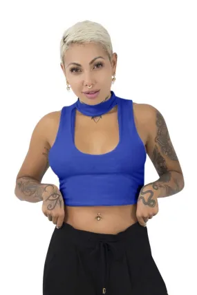 Kenya Collar top - Cobalt