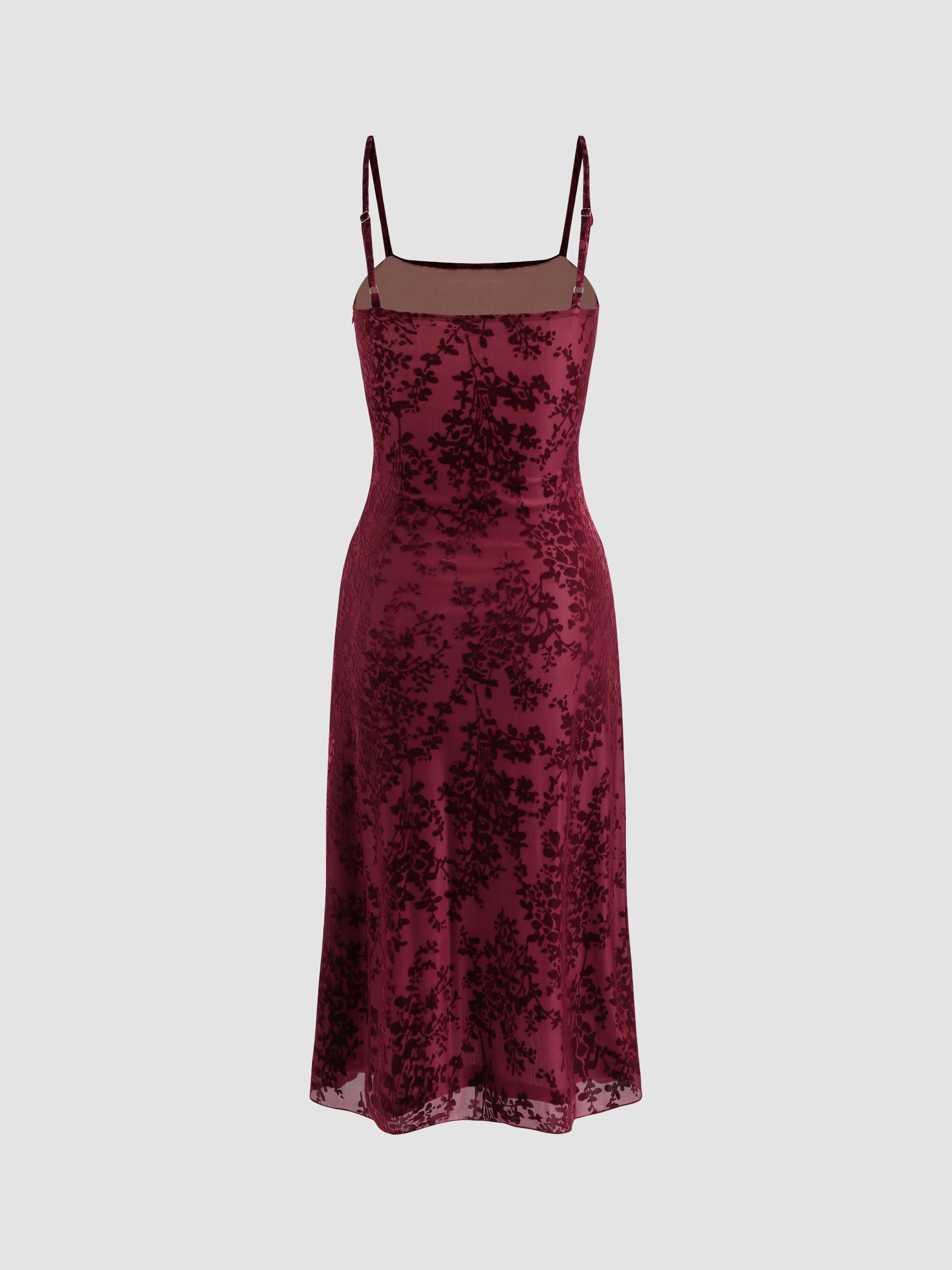 Lace Floral Velvet Ruched Strapless Dress