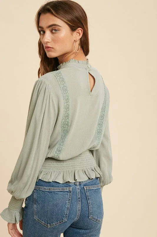 Lauren Blouse in Dusty Sage