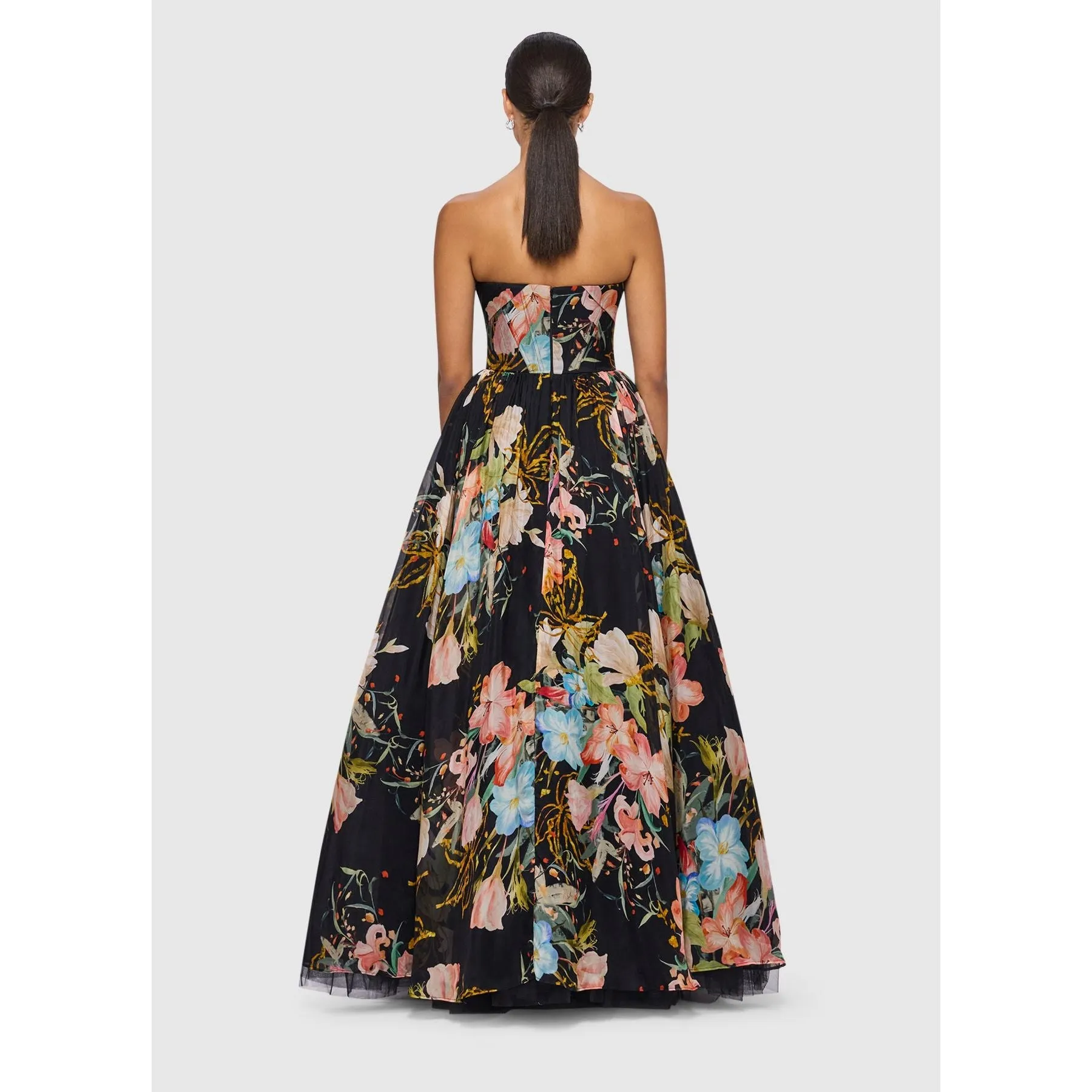 Leo Lin Rania Bustier Gown - Opulent Print in Mystic