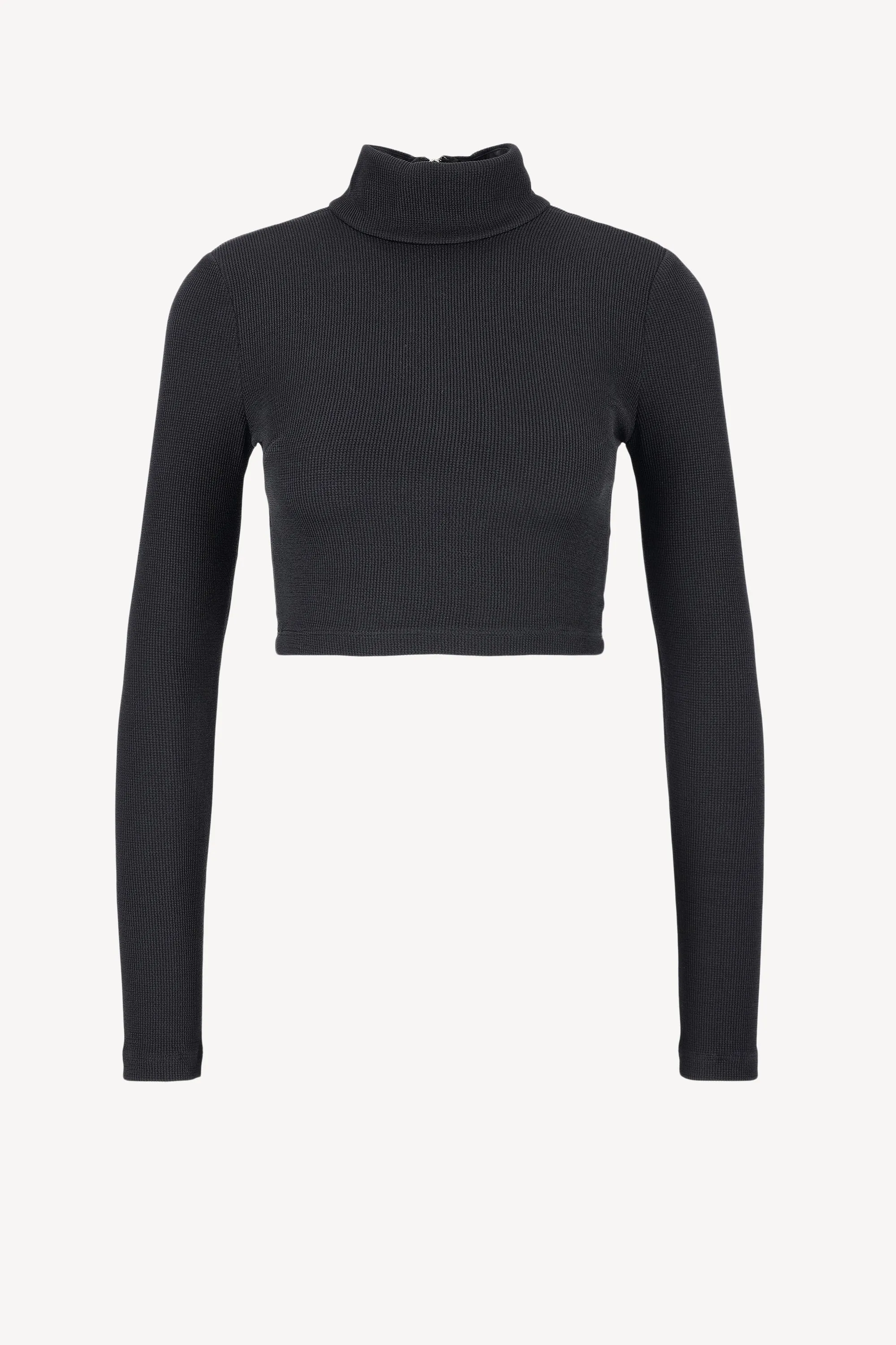 Longsleeve Mock Neck in Schwarz