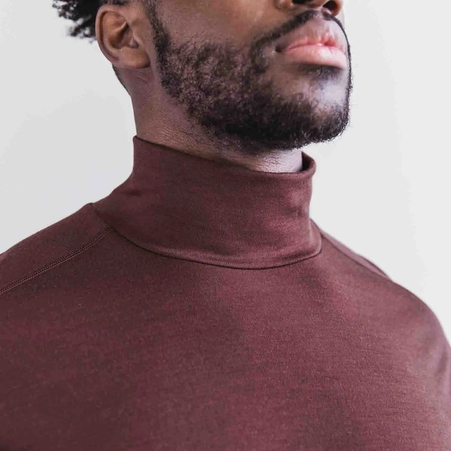 Men's Blended Merino Wool Mock Neck