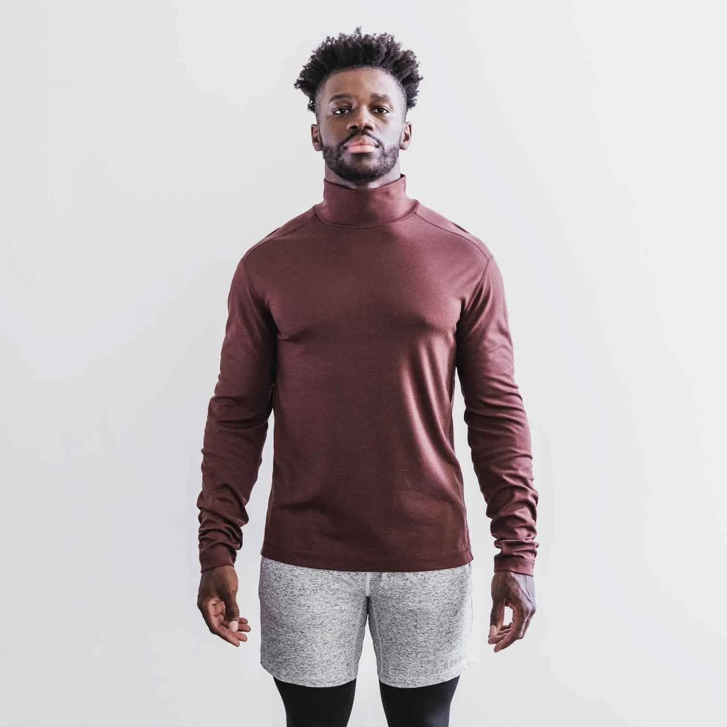 Men's Blended Merino Wool Mock Neck