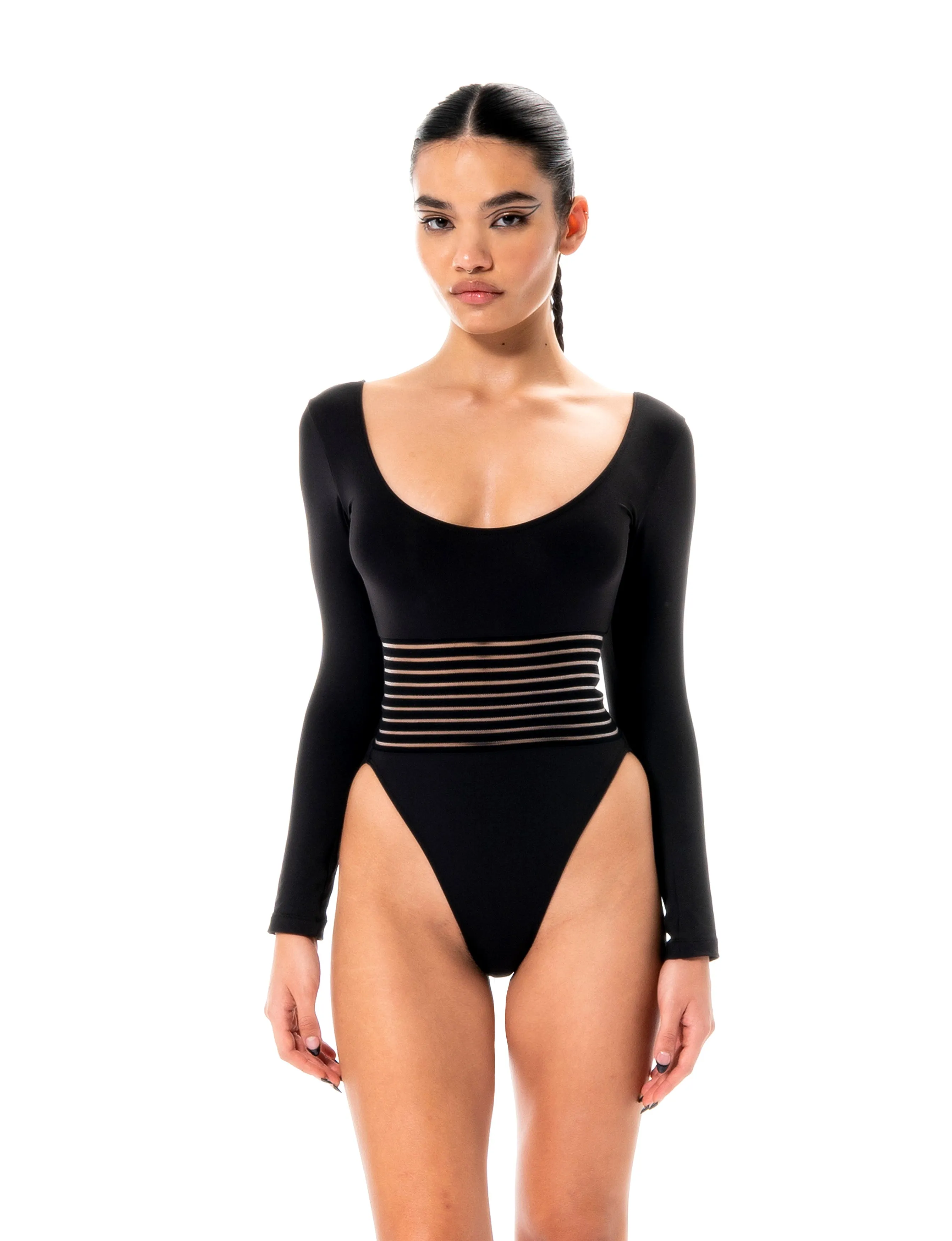 Micro waist bodysuit - Black