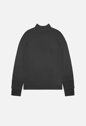 Mock Neck Pullover / Black