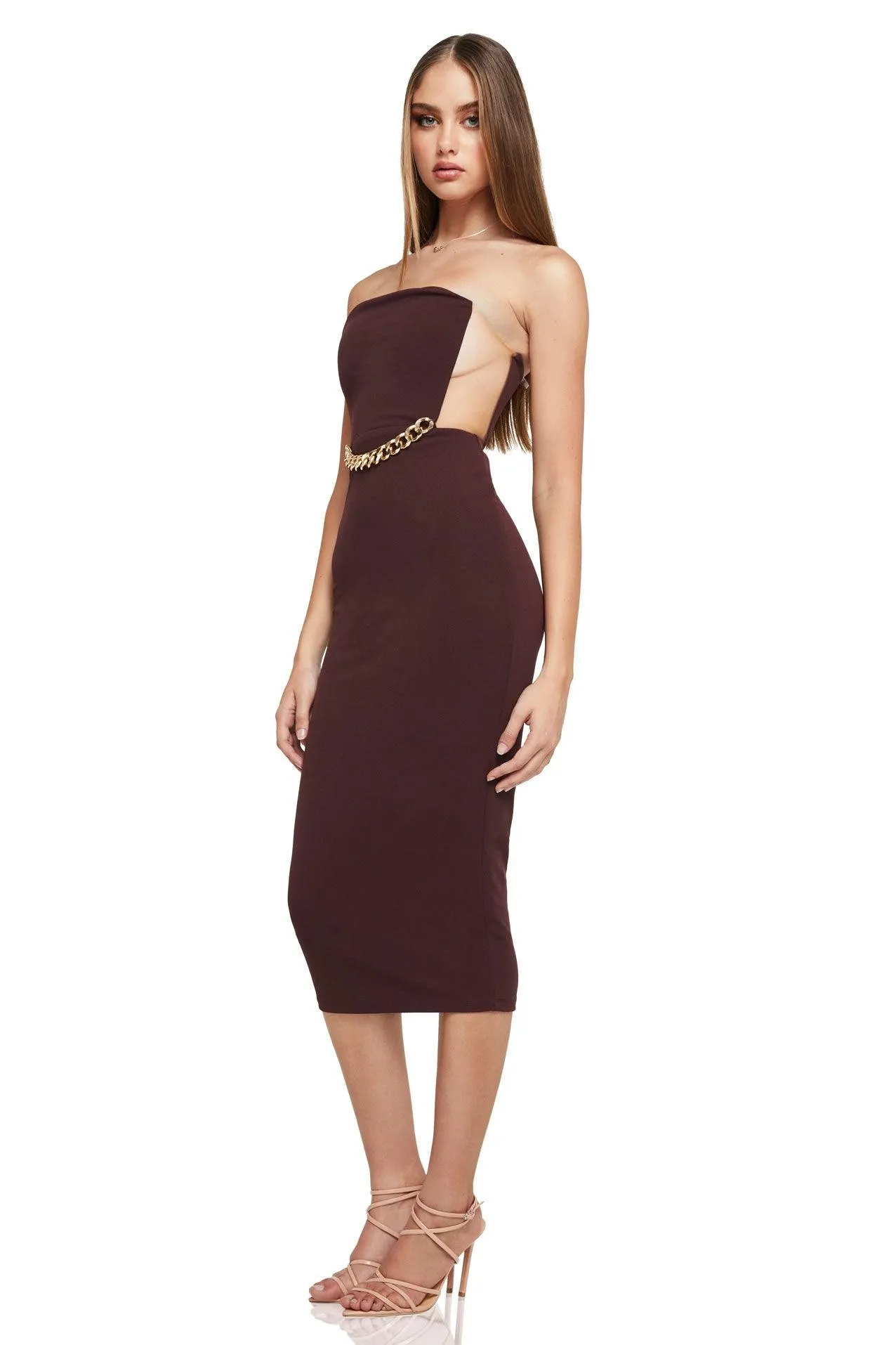 Nookie Scandal Midi Dress - Chocolate