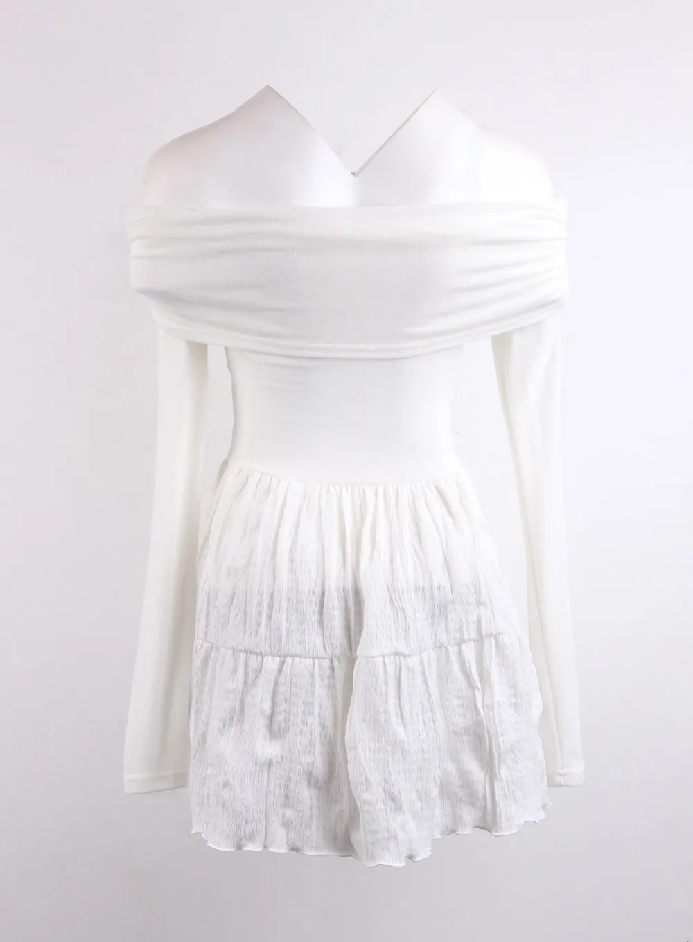 Off-Shoulder Frill Mini Dress CJ424