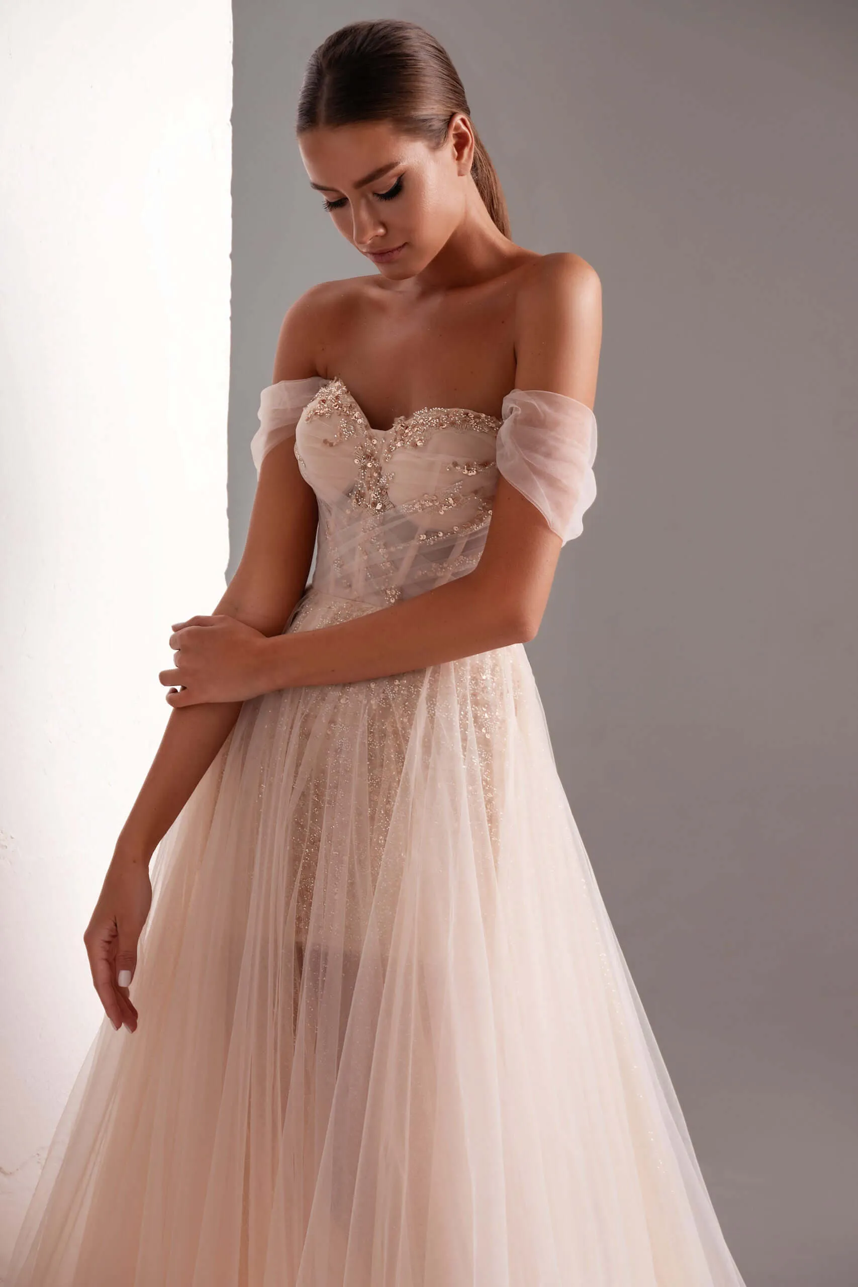 Off-Shoulder Neckline Gown