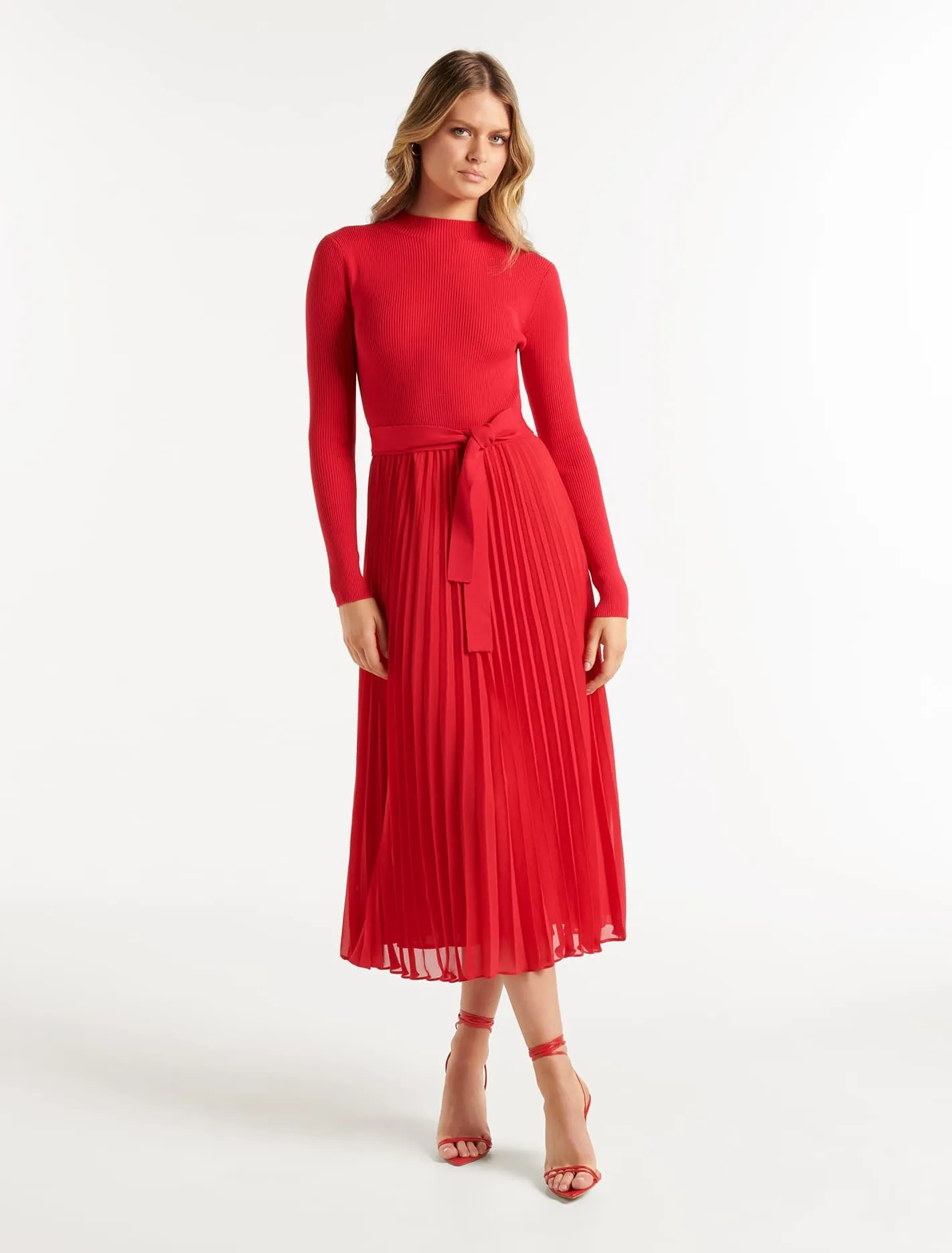 Penelope Woven Mix Knit Dress