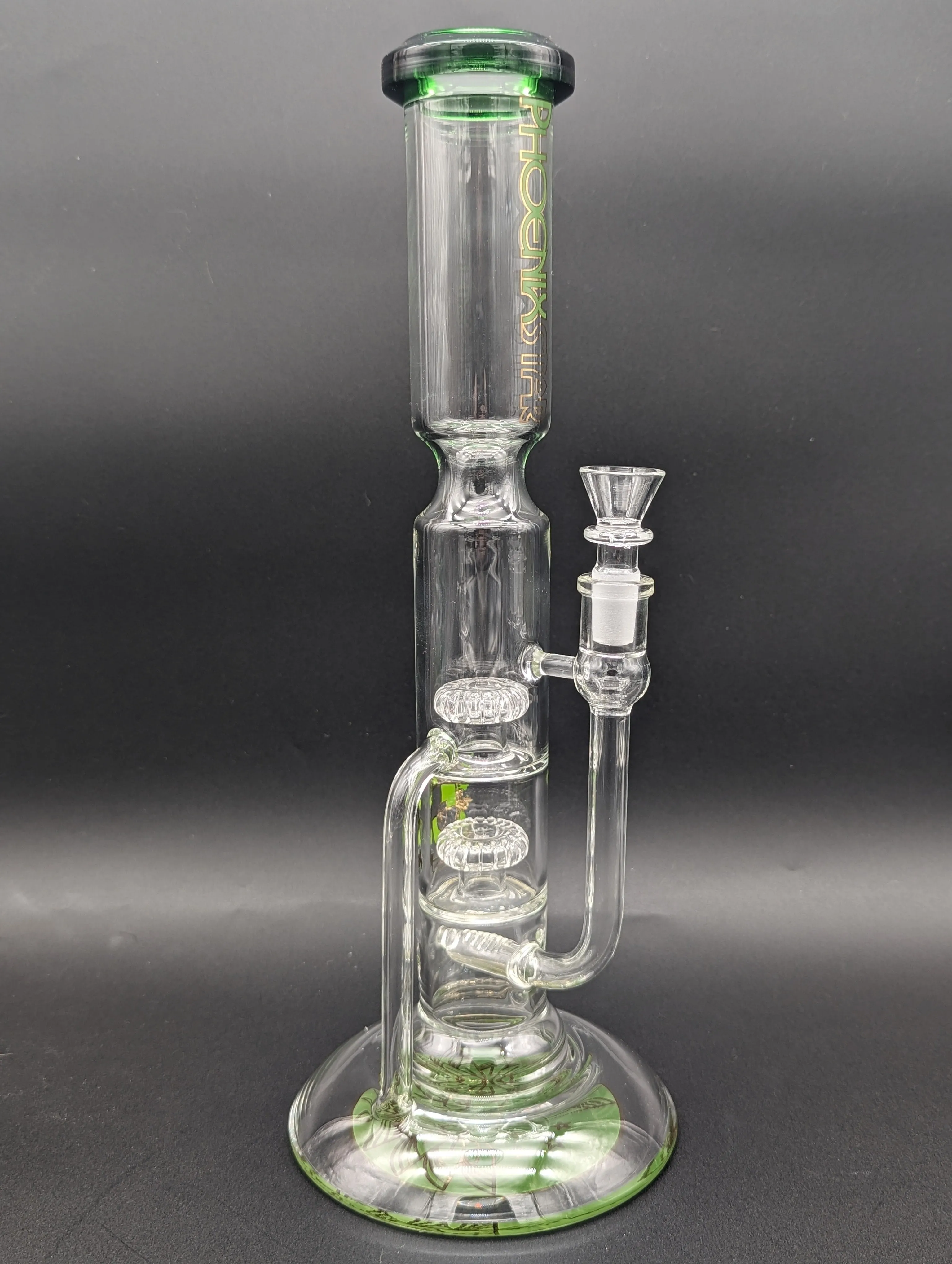 Phoenix Triple Perc Recycler Straight Tube Bong 14