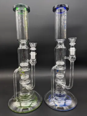 Phoenix Triple Perc Recycler Straight Tube Bong 14